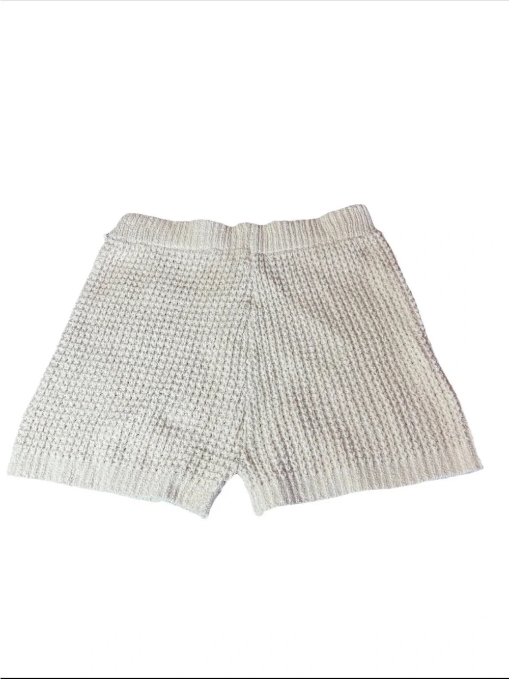 Sincerely Jules Women's Knit Shorts Size L Cream Waffle Knit Lounge Casual Boho